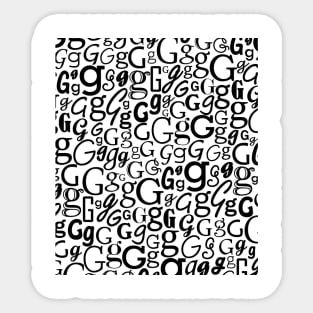 G - Typography (Black) Sticker